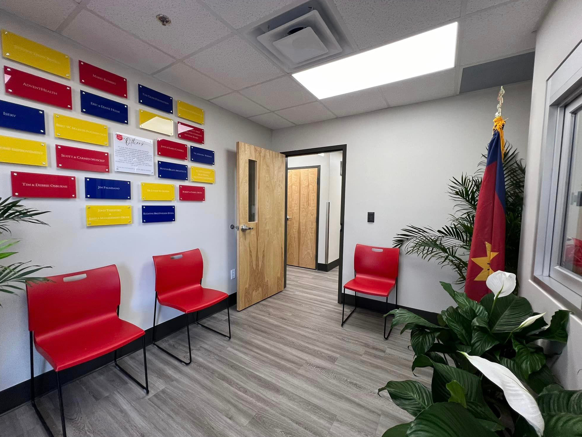 Interior image of front lobby for Salvation Army Women & Children's Center