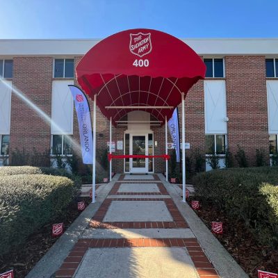 Front entrance to the Salvation Army Women and Children's Center in Orlando Florida