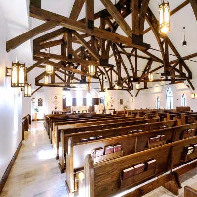 Large open seating area for congregation